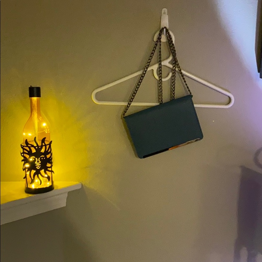 Blue malachite chain strap bag